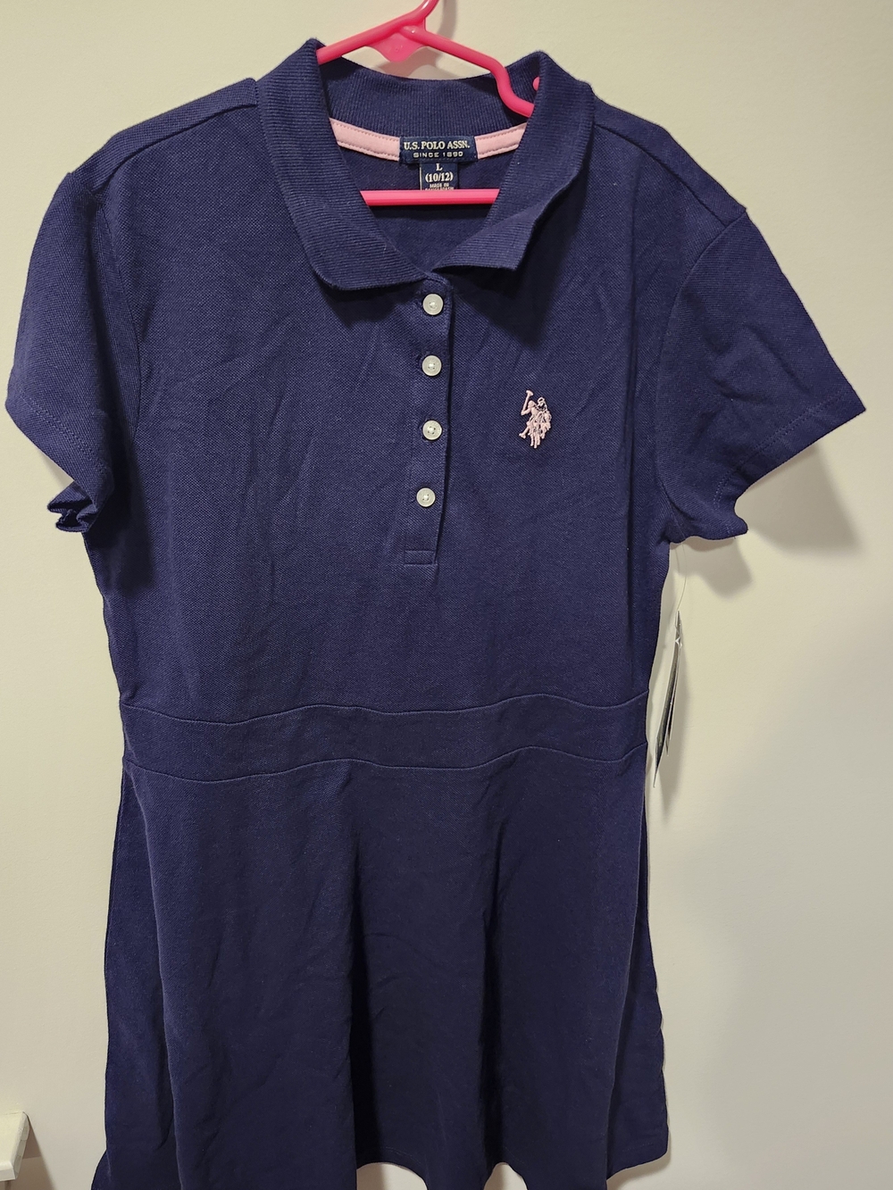 U.S. Polo Assn. Purple Polo Dress with Pink Logo